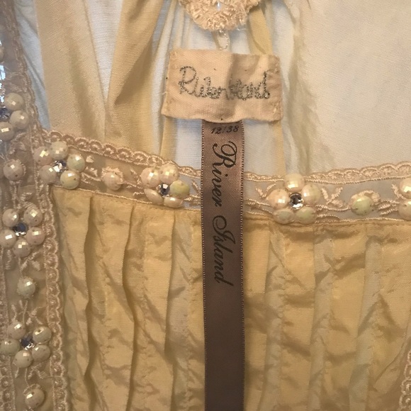 River Island peasant dress beaded lace reinstones boho cottage core size… - Picture 7 of 10